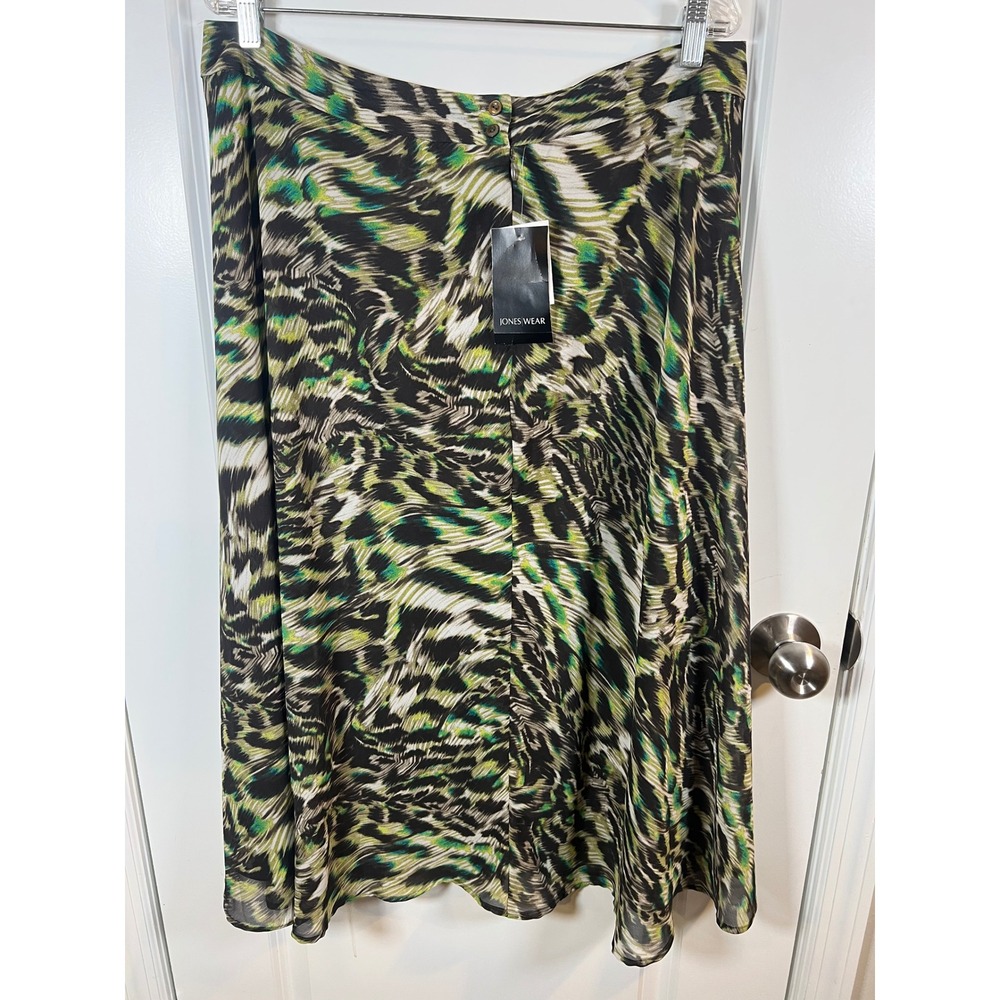 Jones Wear Womens Midi Skirt Abstract Animal Print‎ NWT Size 16